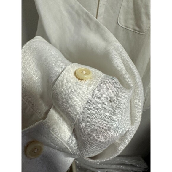 Tommy Bahama Men's Button Shirt 100% Linen Relax Long Sleeve Cream Large - Picture 5 of 5